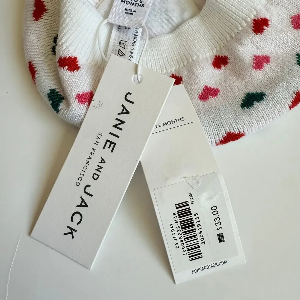 NEW Janie and Jack Heart Beret 0-6 Months